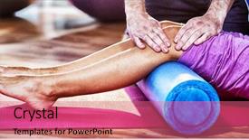  Presentation with orthopedic - Presentation featuring exercise mat in clinic background and a coral colored foreground