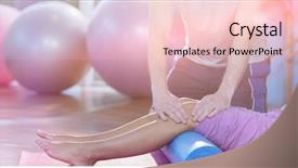  Presentation with physiotherapist - Presentation design featuring exercise mat in clinic background and a lemonade colored foreground