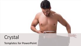  Presentation with jeans - PPT theme consisting of exercise metabolism - man in dieting concept background and a  colored foreground