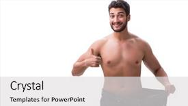  Presentation with jeans - Amazing theme having exercise metabolism - man in dieting concept backdrop and a  colored foreground
