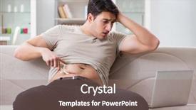  Presentation with body fat - Beautiful PPT layouts featuring exercise metabolism - man measuring body fat backdrop and a  colored foreground