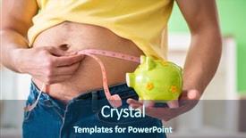  Presentation with body fat - Slide set with exercise metabolism - man measuring body fat background and a  colored foreground