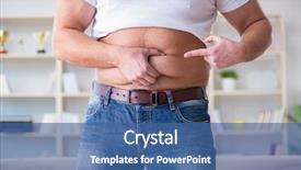  Presentation with weight - Presentation theme enhanced with exercise metabolism - man suffering from extra weight background and a  colored foreground