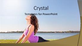  Presentation with green lake - Amazing theme having exercise on green grass next backdrop and a light blue colored foreground