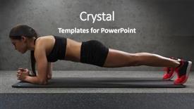  Presentation with exercise mat - PPT theme with exercise on mat in gym background and a dark gray colored foreground