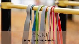  Presentation with sports bar sports bar - Presentation theme with exercise-rubber-bands-for-fitness background and a coral colored foreground