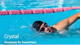  Presentation with swimming pool - Amazing theme having exercise stroke - swimming pool sport athlete man backdrop and a teal colored foreground