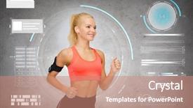  Presentation with healthcare technology - Amazing slide set having exercise technology internet and healthcare backdrop and a coral colored foreground