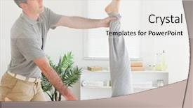  Presentation with chiropractor - PPT layouts consisting of exercise therapy - chiropractor is exercising background and a light gray colored foreground