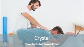  Presentation with physical therapy for pediatric - Amazing presentation theme having exercise therapy - physical therapist assisting young man backdrop and a  colored foreground