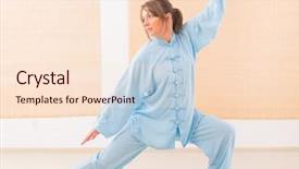  Presentation with tai chi - Slides enhanced with exercise wearing professinal oryginal chinese background and a lemonade colored foreground