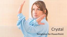  Presentation with tai chi - Colorful PPT theme enhanced with exercise wearing professional original chinese backdrop and a  colored foreground