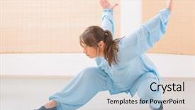  Presentation with tai chi - Cool new presentation with exercise wearing professional original chinese backdrop and a light blue colored foreground