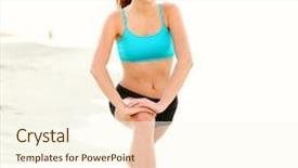  Presentation with exercise kids kid doing fitness - Amazing theme having exercise woman stretching on beach fitness sport model smiling happy stretching legs during outdoor work out on sunny summer day beautiful mixed race asian chinese caucasian girl training outside backdrop and a cream colored foreground