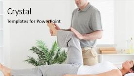  Presentation with physical exercises - Beautiful PPT theme featuring physiotherapy physical exercises - chiropractor is stretching a customer's backdrop and a white colored foreground