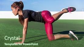  Presentation with exercises - Amazing PPT theme having exercises - fitness woman doing fire backdrop and a tawny brown colored foreground