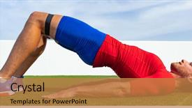  Presentation with exercise - Slide set consisting of exercises doing butt lift bridge background and a coral colored foreground