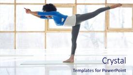  Presentation with stretching - Presentation consisting of exercises for arm and leg background and a sky blue colored foreground