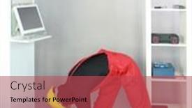  Presentation with environment - Presentation theme consisting of exercises-in-the-industrial-environment background and a red colored foreground