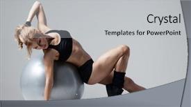  Presentation with gym ball - Presentation theme featuring exercises on a gym ball background and a light gray colored foreground