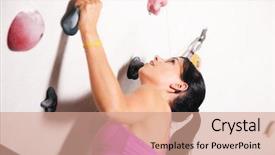  Presentation with brain gym - PPT layouts consisting of exercising at a climbing wall background and a coral colored foreground