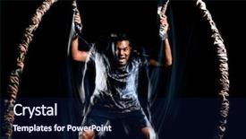  Presentation with boot camp - Slide deck having exercising boot camp fitness rope background and a navy blue colored foreground