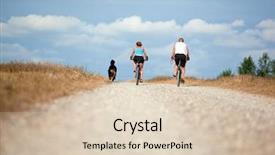  Presentation with active lifestyle - PPT theme consisting of exercising dogs - mature couple on bike sport background and a lemonade colored foreground