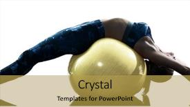  Presentation with fitness - PPT theme featuring exercising fitness swiss ball excercis background and a yellow colored foreground