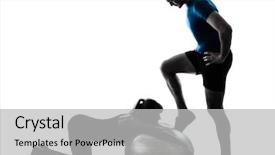  Presentation with aerobics - Cool new presentation design with exercising fitness workout in silhouette backdrop and a light gray colored foreground