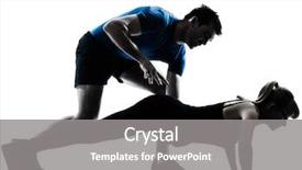  Presentation with aerobics - Slide set featuring exercising fitness workout in silhouette background and a gray colored foreground