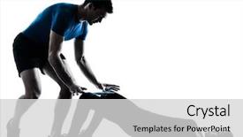  Presentation with aerobics - Slide set consisting of exercising fitness workout in silhouette background and a  colored foreground