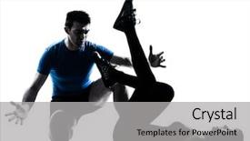  Presentation with aerobics - Slide deck consisting of exercising fitness workout in silhouette background and a  colored foreground