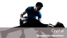  Presentation with aerobics - Presentation theme with exercising fitness workout in silhouette background and a  colored foreground