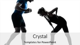  Presentation with aerobics - Audience pleasing slide deck consisting of exercising fitness workout in silhouette backdrop and a white colored foreground