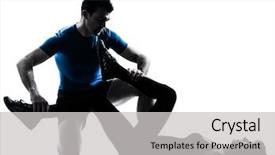  Presentation with aerobics - Audience pleasing slides consisting of exercising fitness workout in silhouette backdrop and a light gray colored foreground