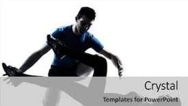 Presentation with aerobics - PPT layouts consisting of exercising fitness workout in silhouette background and a  colored foreground