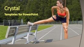  Presentation with runner - Beautiful slides featuring exercising on a track backdrop and a tawny brown colored foreground