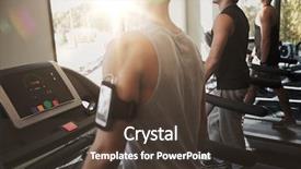  Presentation with people mobile technology - Amazing PPT layouts having exercising on treadmill in gym backdrop and a tawny brown colored foreground
