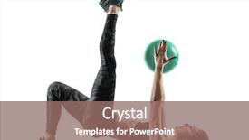  Presentation with one young man exercising handball - Theme consisting of exercising pilates fitness soft ball background and a  colored foreground