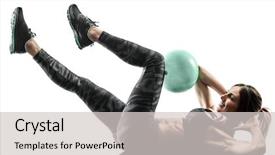  Presentation with pilates - Slide deck having exercising pilates fitness soft ball background and a  colored foreground