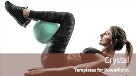  Presentation with pilates - Audience pleasing PPT theme consisting of exercising pilates fitness soft ball backdrop and a tawny brown colored foreground