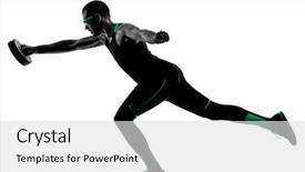  Presentation with crossfit - Presentation having exercising weight disk fitness crossfit background and a light gray colored foreground