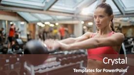  Presentation with breathing - Presentation theme having exercising with kettlebell and breathing background and a tawny brown colored foreground