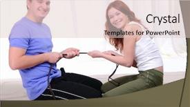  Presentation with tug of war sport - Cool new presentation theme with exercite - couple engaged in sports together backdrop and a lemonade colored foreground