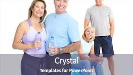  Presentation with health and fitness - Audience pleasing PPT theme consisting of exercite - gym fitness healthy lifestyle smiling backdrop and a ocean colored foreground