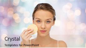  Presentation with skincare - Beautiful PPT theme featuring exfoliant - beauty people and skincare concept backdrop and a  colored foreground