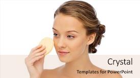  Presentation with skincare - Slide set consisting of exfoliant - beauty people and skincare concept background and a coral colored foreground