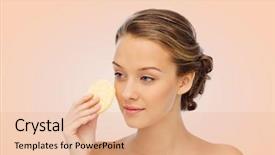  Presentation with skincare - Theme having exfoliant - beauty people and skincare concept background and a coral colored foreground