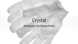  Presentation with waiter hand in white glove - Colorful theme enhanced with exfoliant - exfoliating massage gloves isolated backdrop and a light gray colored foreground