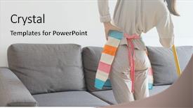  Presentation with tired - Colorful slide deck enhanced with exhaust - housewife feeling tired after do backdrop and a light gray colored foreground